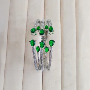 Alternative view of Green AD Layered Openable Cuff Bangle