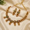 Antique Floral Meenakari Beaded Necklace Set