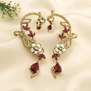 Bloom-Regal-Earcuff-Earrings, Ruby