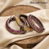 Boho Oxidised Silver Kundan Bangle Set