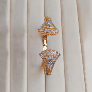 Alternative view of Luxury CZ Openable Cuff Bangle in 2 Tone