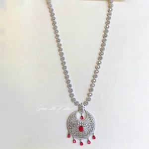 Ruby Radiance CZ Pendant Long Necklace - Image 4