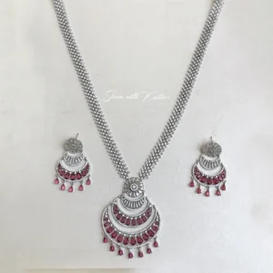 Ruby Cascade CZ Statement Long Necklace - Image 2