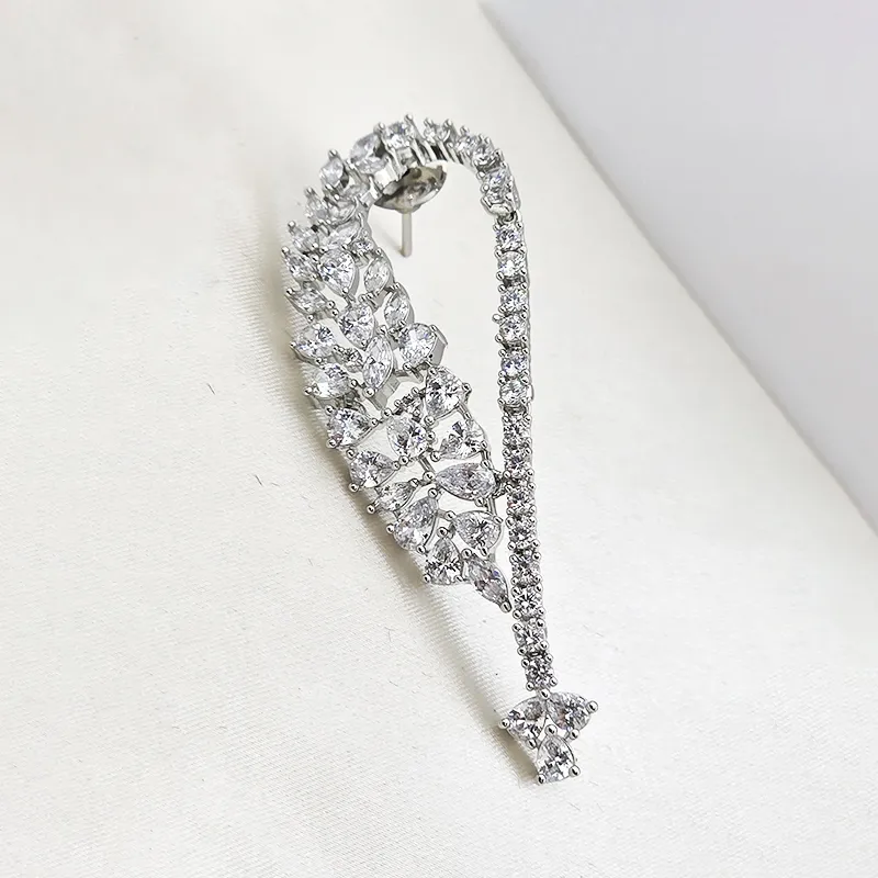 Crystal Vine Long Drop Earrings - Image 2