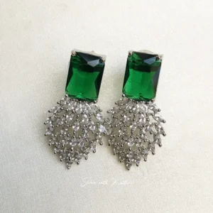 CZ Crystal AD Necklace Set, Green - Image 4