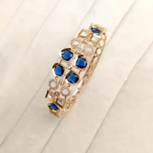 Alternative view of Sapphire Blue CZ Openable Cuff Bangle