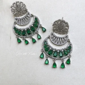 Emerald Cascade CZ Statement Long Necklace - Image 4
