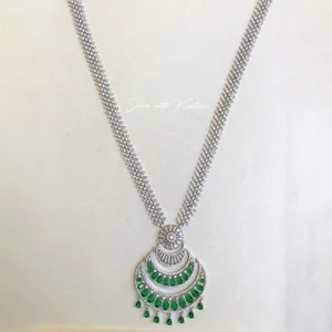 Emerald Cascade CZ Statement Long Necklace - Image 2