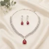 Classic American Diamond Necklace with Silver Plating