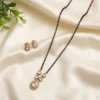 Classic Teardrop Kundan Mangalsutra, Stud Earrings