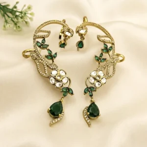 Emerald Bloom Regal Earcuff Earrings