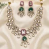 Statement Kundan Layered Bridal Necklace, Ruby Green