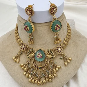 Alternative view of Heritage Mint Floral Temple Necklace Set