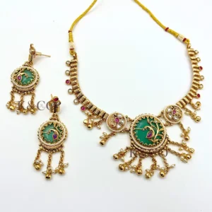 Heritage Peacock Enamel Necklace Set