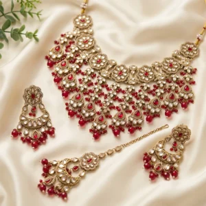 Kundan Bridal Choker Set with Maang Tikka