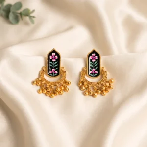 Meenakari Ghungroo Statement Earrings