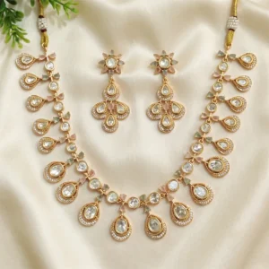Pastel Bloom Kundan Layered Necklace Set