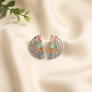 Crystal Fan Statement Earrings