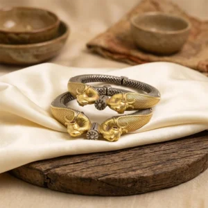 Tribal Oxidised Silver Bangle