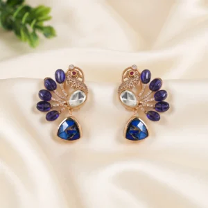 Peacock Inspired Statement Earrings