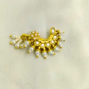 Pearl Kundan Traditional Nose Ring - Image 3