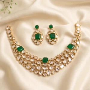 Polki Kundan Green Statement Choker