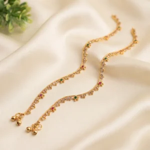 Royal CZ Multicolor Stone Anklet
