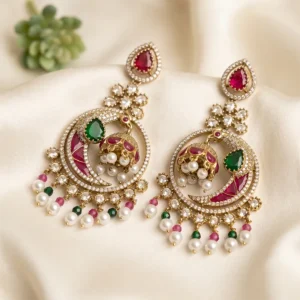 Royal Pearl Chandbali Statement Earrings