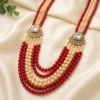 Ruby Pearl Layered Groom Necklace