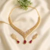 Ruby Teardrop Crystal Necklace Set