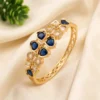 Sapphire Blue CZ Openable Cuff Bangle