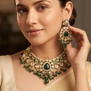 Alternative view of Noor Kundan Polki Statement Choker Necklace
