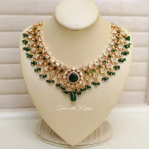 Noor Kundan Polki Statement Choker Necklace - Image 3
