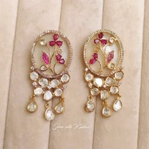 Pearl & Kundan Statement Choker, Ruby - Image 4