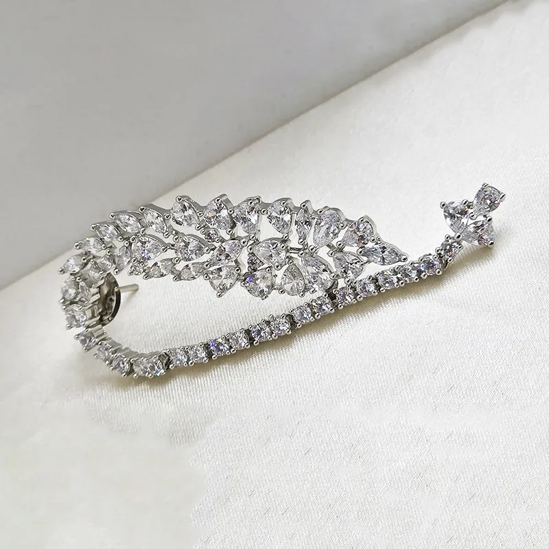 Crystal Vine Long Drop Earrings - Image 3
