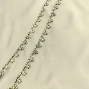 Alternative view of Silver CZ Charm Anklets