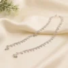 Silver Crystal Spiral Anklet