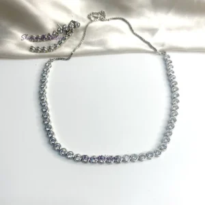 Alternative view of Classic Silver Cubic Zirconia Necklace