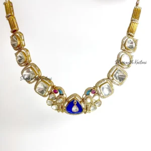 Blue Moissanite Stone Choker Necklace Set - Image 2