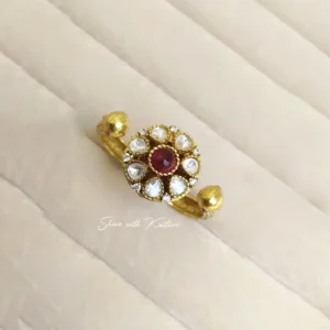 CZ Floral Adjustable Ring