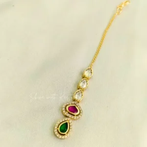 Alternative view of Slim Stone & Kundan Maang Tikka