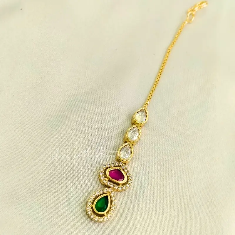 Slim Stone & Kundan Maang Tikka - Image 2