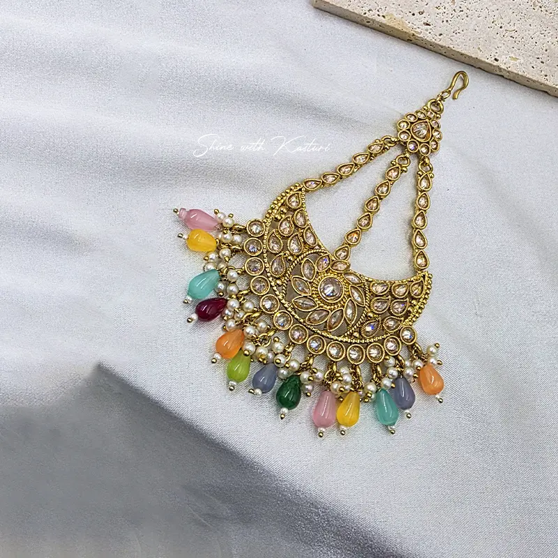 Meher Multicolor Antique Gold Passa - Image 2