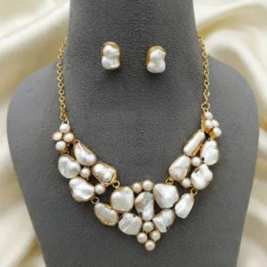 Natural Baroque Stone Necklace Set
