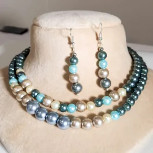 Ocean Mist Faux Pearl Layered Choker Necklace Set