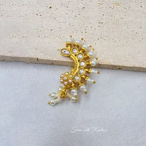 Alternative view of Pearl Kundan Traditional Nose Ring