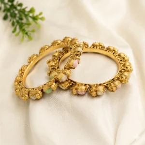 Regal Handcrafted Bangles with Elephants, 2.6