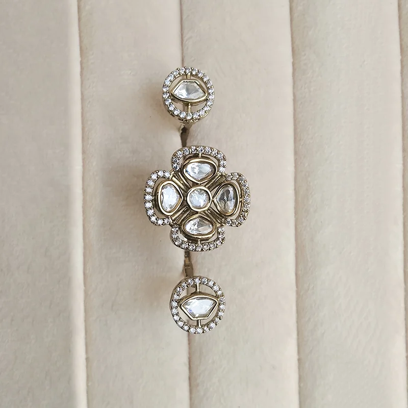 Royal Kundan Crystal Link Ring