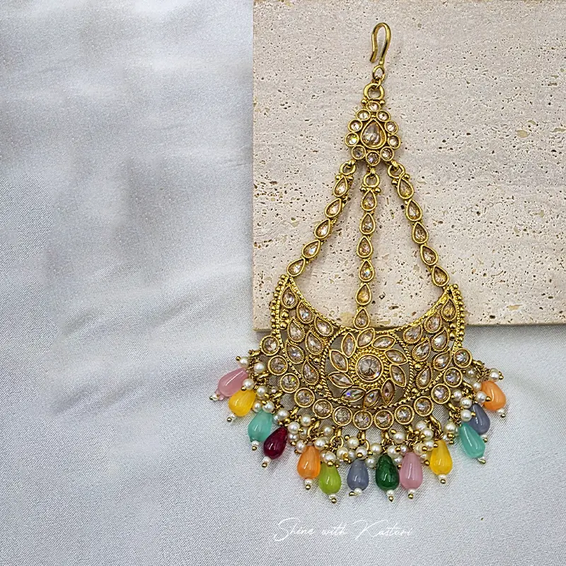 Meher Multicolor Antique Gold Passa - Image 3