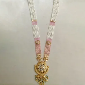Alternative view of Statement Pearl Long Necklace, Pink & White